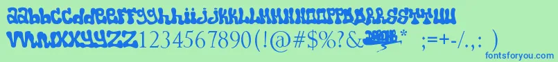 Popo Font – Blue Fonts on Green Background