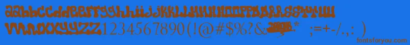 Popo Font – Brown Fonts on Blue Background