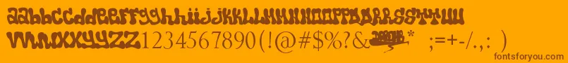 Popo Font – Brown Fonts on Orange Background