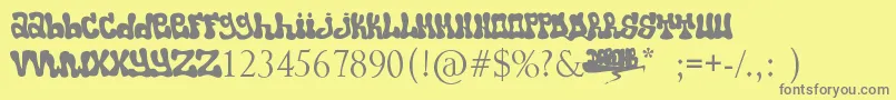 Popo Font – Gray Fonts on Yellow Background