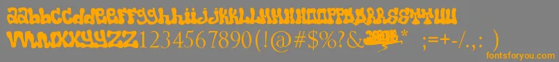 Popo-Schriftart – Orangefarbene Schriften auf grauem Hintergrund