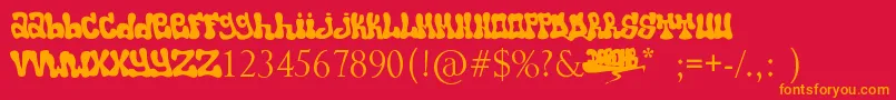Popo Font – Orange Fonts on Red Background
