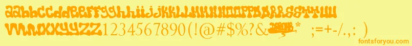 Popo Font – Orange Fonts on Yellow Background