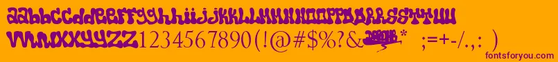 Popo Font – Purple Fonts on Orange Background