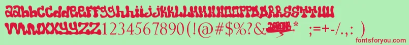 Popo Font – Red Fonts on Green Background