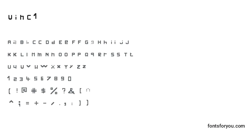 A fonte Vinc1 – alfabeto, números, caracteres especiais