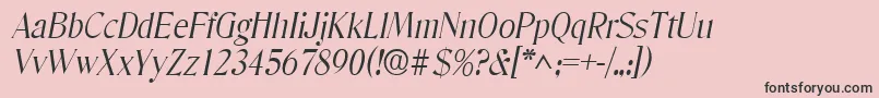 フォントDenverlhItalic – ピンクの背景に黒い文字