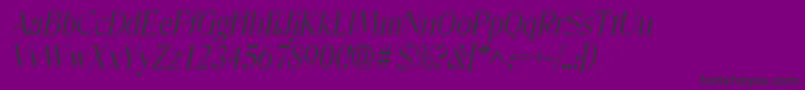 DenverlhItalic-Schriftart – Schwarze Schriften auf violettem Hintergrund