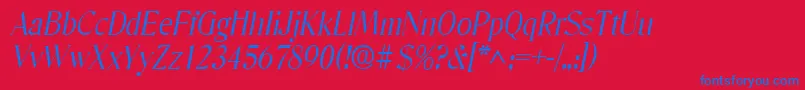 DenverlhItalic Font – Blue Fonts on Red Background