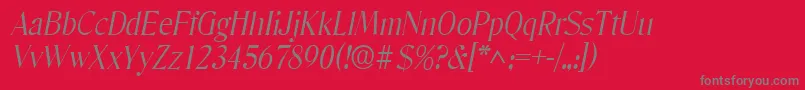 DenverlhItalic Font – Gray Fonts on Red Background