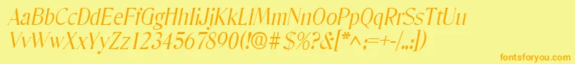 Fonte DenverlhItalic – fontes laranjas em um fundo amarelo