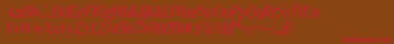 DenverlhItalic Font – Red Fonts on Brown Background