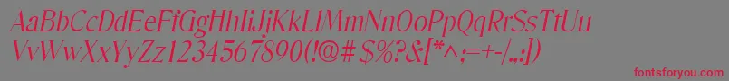 DenverlhItalic Font – Red Fonts on Gray Background