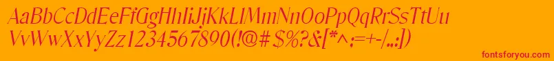 DenverlhItalic Font – Red Fonts on Orange Background
