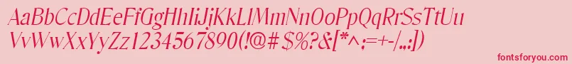 DenverlhItalic Font – Red Fonts on Pink Background