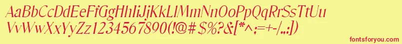 DenverlhItalic Font – Red Fonts on Yellow Background