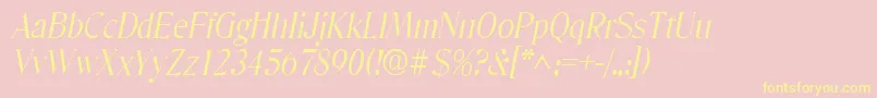 DenverlhItalic Font – Yellow Fonts on Pink Background