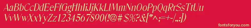 DenverlhItalic Font – Yellow Fonts on Red Background