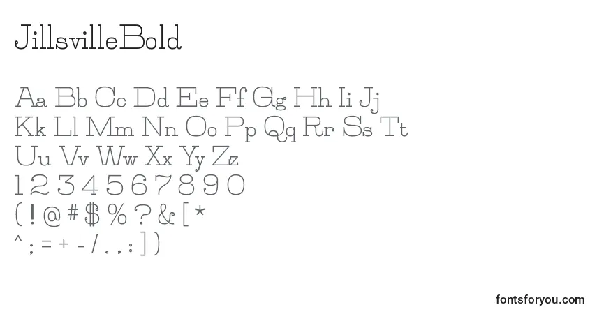 JillsvilleBold Font – alphabet, numbers, special characters
