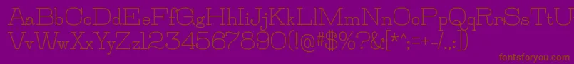 JillsvilleBold-Schriftart – Braune Schriften auf violettem Hintergrund