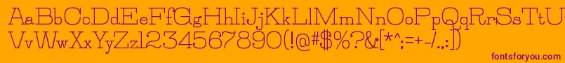 JillsvilleBold-Schriftart – Violette Schriften auf orangefarbenem Hintergrund