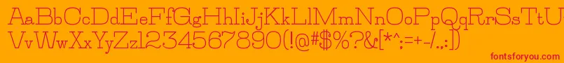 Fonte JillsvilleBold – fontes vermelhas em um fundo laranja