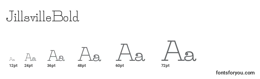 JillsvilleBold font sizes