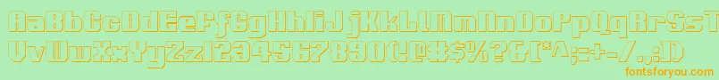 Voortrekker3DCondensed Font – Orange Fonts on Green Background