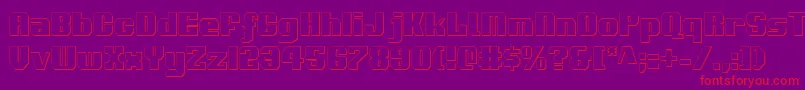 Шрифт Voortrekker3DCondensed – красные шрифты на фиолетовом фоне