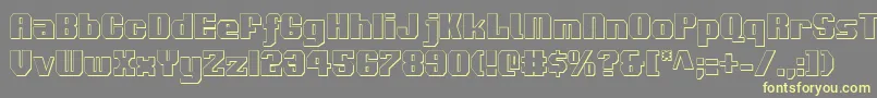 Voortrekker3DCondensed Font – Yellow Fonts on Gray Background