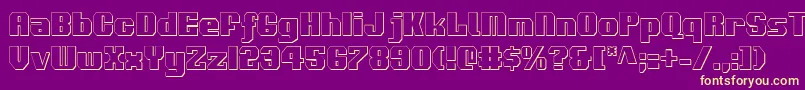 Voortrekker3DCondensed Font – Yellow Fonts on Purple Background