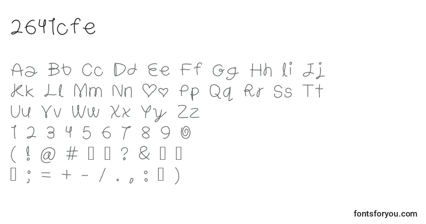 Czcionka 2641cfe – alfabet, cyfry, specjalne znaki
