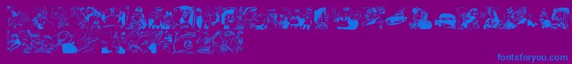 フォントMenschenskinder – 紫色の背景に青い文字