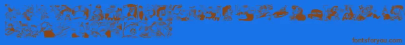 Menschenskinder Font – Brown Fonts on Blue Background