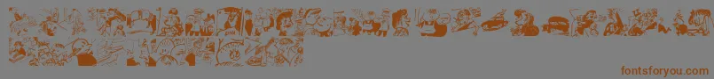 Menschenskinder-Schriftart – Braune Schriften auf grauem Hintergrund