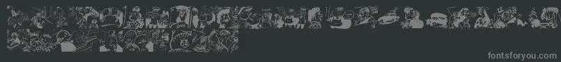 Menschenskinder-Schriftart – Graue Schriften auf schwarzem Hintergrund