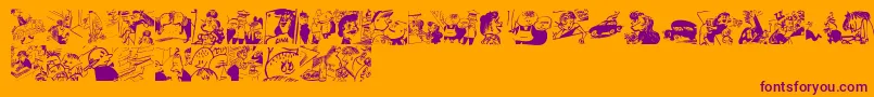 fuente Menschenskinder – Fuentes Moradas Sobre Fondo Naranja
