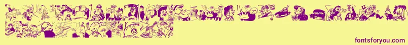 Menschenskinder Font – Purple Fonts on Yellow Background