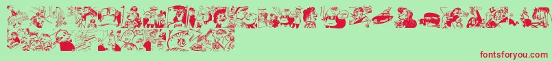 Menschenskinder Font – Red Fonts on Green Background