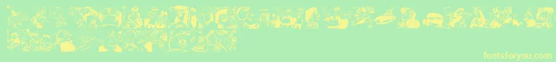 Menschenskinder Font – Yellow Fonts on Green Background