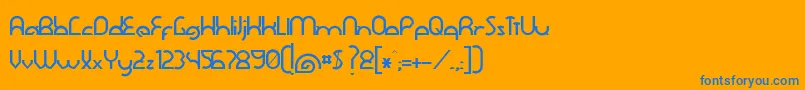 フォントDawnerBold – オレンジの背景に青い文字