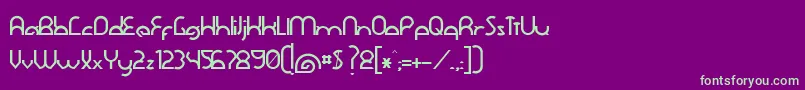 フォントDawnerBold – 紫の背景に緑のフォント