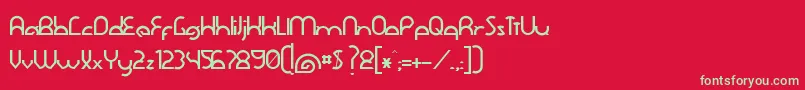 フォントDawnerBold – 赤い背景に緑の文字