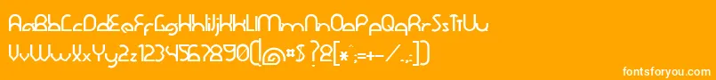 DawnerBold-Schriftart – Weiße Schriften auf orangefarbenem Hintergrund