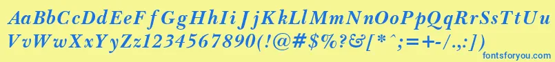 Czcionka Baske8 – niebieskie czcionki na żółtym tle