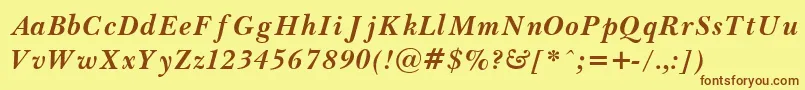 Baske8-Schriftart – Braune Schriften auf gelbem Hintergrund