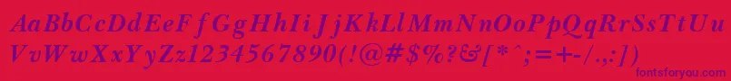 Fonte Baske8 – fontes roxas em um fundo vermelho