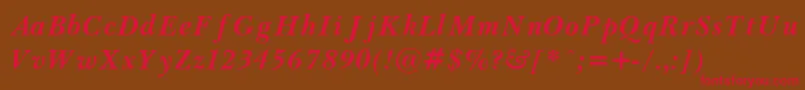 フォントBaske8 – 赤い文字が茶色の背景にあります。