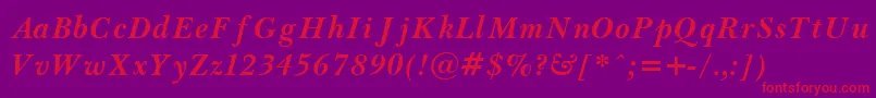 Baske8-Schriftart – Rote Schriften auf violettem Hintergrund