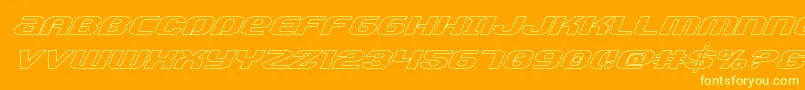 Teamamericaout Font – Yellow Fonts on Orange Background